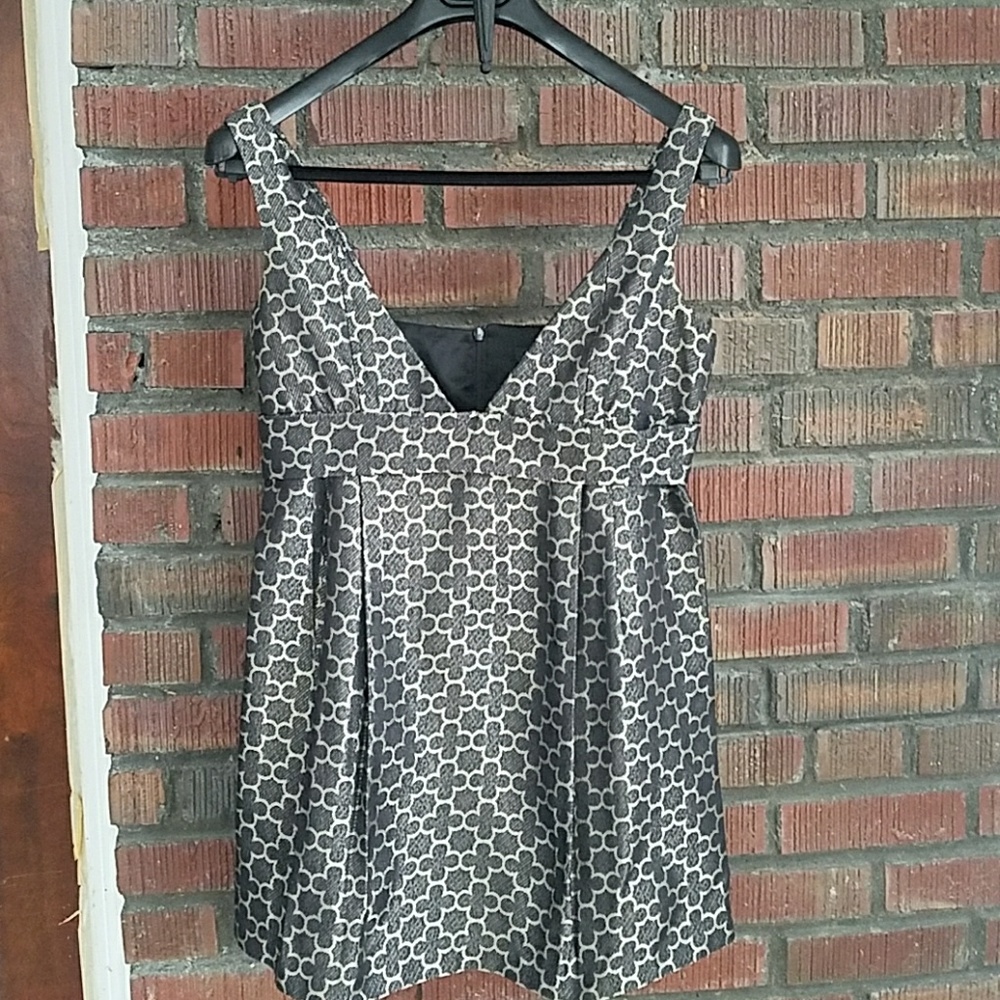 Black  And Grey Geometric  Patern Blouse